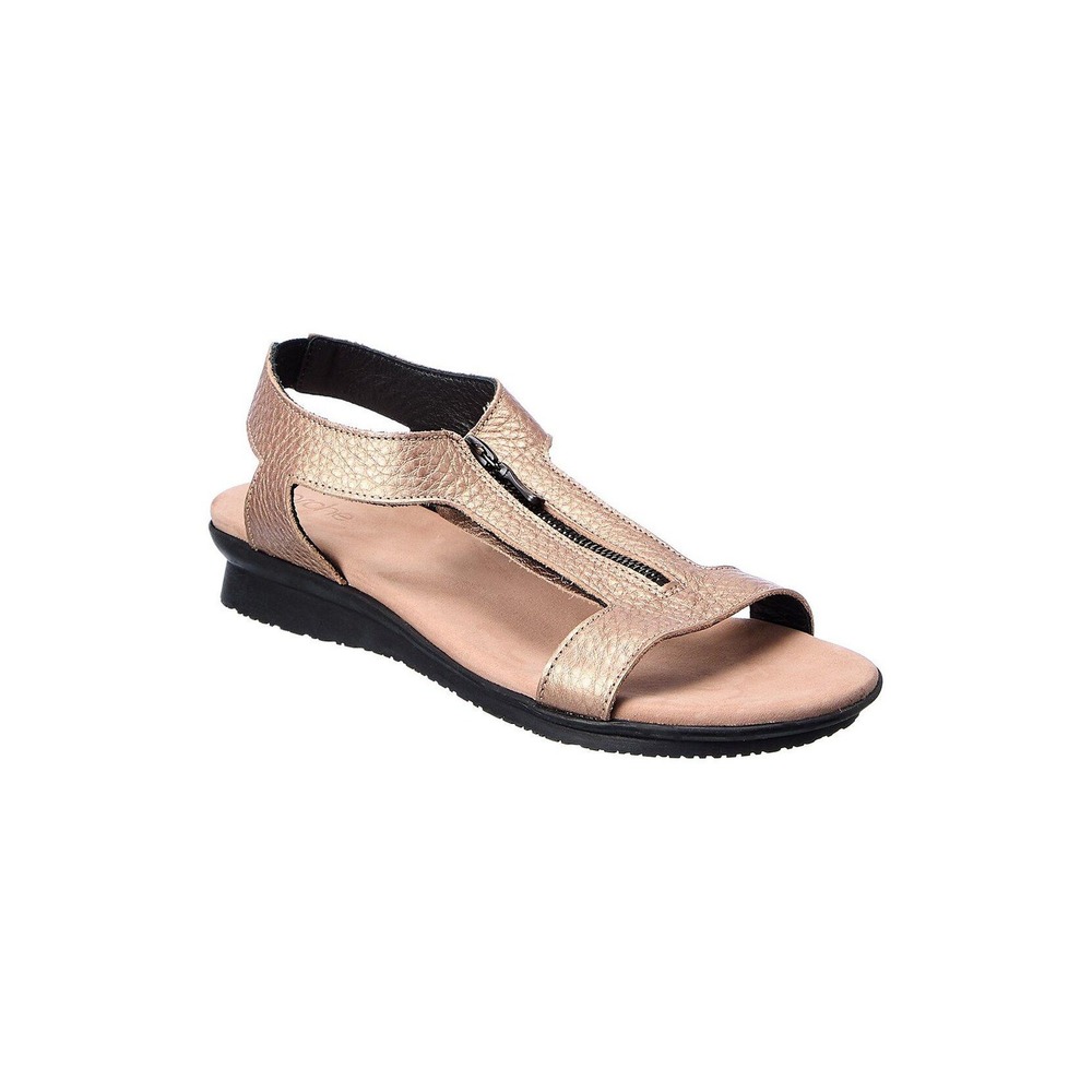 Arche Aurnaa Sandals Womens 42 / 11 Antico Blush Rose Gold Front Zip Leather NEW